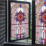 Stained Window Privacy Film Opaque Glass Static Cling Sticker Covering Art Decor