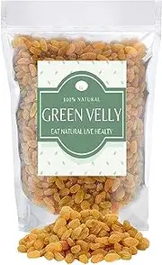 Green Velly Herbal Raisins Golden Organic (Kishmish) Seedless, Dry Grapes 400 Gm