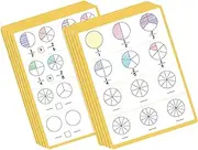 Generic Fraction Dry Erase Sheets 10 Sheets Interactive Teaching Aids Reusable Fraction Manipulatives for Ages 4-6 Years Children