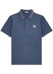 Moncler Logo Piqué Cotton Polo Shirt - Petrol - M M
