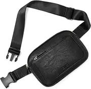 [CLUCI] Belt Bag for Women, Mini Everywhere Crossbody Waist Bag Adjustable Strap, Vegan Leather Women's Fanny Pack, Black, One Size