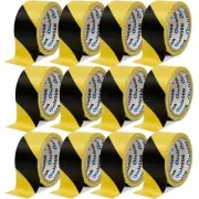 Hazard Safety Warning Stripe Tape 12 Pack, 2 Inch x 36 Yards Black & Yellow C...
