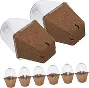 Totority 20pcs Lidded Nursery Pots for Plants Transparent Paper Pots with Humidity Covers for Seedlings Drainage for Succulents and Landscape Plants