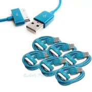 6 6FT USB SYNC DATA POWER CHARGER AQUA BLUE CABLE IPHONE IPOD TOUCH CLASSIC IPAD