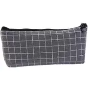 6PCS Grid Concise Solid Color Canvas Pencil Bag Creative School Supplies Stationery