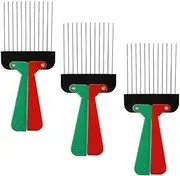 FZLANQ Afro Combs, 3 Pcs Professional African Hair Comb Styling Comb, Afro Folding Hair Comb Hair Pick Comb Wide Tooth Comb Hairdressing Styling Tool for Unisex Natural Curly & Wavy Hair
