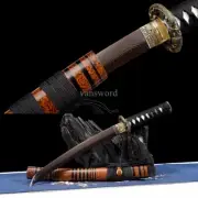 High Quality Damascus Folded Steel Japanese Tanto Samurai Sword Full Tang Sharp.