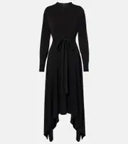 [Joseph] Joseph Asymmetric jersey midi dress AU 8 black