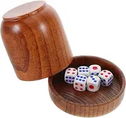 OFFIGAM Wooden Dice Cup Game Multifunctional Shaker Cup Dice for Bar Party Games