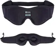 YXTKJ 3D Bluetooth Sleep Headphones Mask,Wireless Music Earphone Eye Mask With Mic For Side Sleepers, Airplane, Travel, Cool Office Gadgets for Women Man (Black)
