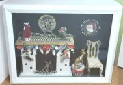 Miniature Dollhouse Christmas Roombox Mackenzi motif Artisan painted