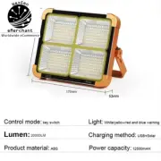 Portable Solar Lantern LED Tent Light Rechargeable Lantern Emergency Night Marke