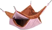 GANAZONO Double Layer Plush Sugar Glider Nest Warm Hanging Hammock for Squirrels and Pets Pink S Cozy Bed for High Place Living