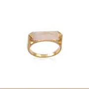 Juno Ring in Sterling Silver with Rose Quartz Stone - Shiny Finish Jewellery - Handmade in Australia