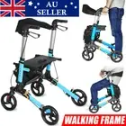 Foldable Rollator Fold Mobility Walker Walking Frame Aluminium for Adult Elderly