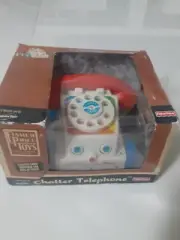 Vintage 2005 Fisher-Price CHATTER TELEPHONE Phone PULL TOY eyes move dial rings