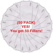 (50 PACK) PM2.5 Filter, 5 Layer Activated Carbon Protection Replacement Filters