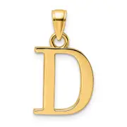 14k Yellow Gold Letter D Initial Pendant