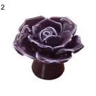 Rose Flower Ceramic Door Knobs Drawer Pulls Cupboard Door Handles with Screw 21