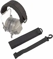 Headphone Headband Cover Wrap Advanced Modular Headset Shooting Earmuffs Protector Sleeve Cushion Pad Replacement Fit for All General Tactical Hunting Earmuffs Hook & Loop(Black)