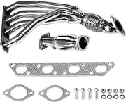 Xuanqingyi Store Stainless Steel Exhaust Headers Manifold Long Tube Exhaust Manifold Header With Pipe Compatible With Mini Compatible With Cooper Compatible With Base Compatible With S R53 1.6L Engine