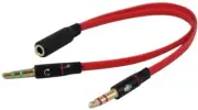 ISAIBELL 3.5mm Female to 2 Male Gold Plated Headphone Mic Audio Y Splitter Flat
