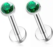 [BelezaDosas] 16G 18G 20G Titanium Labrets 6mm 8mm 10mm Threadless Push-in Flat Back Medusa Cartilage Cluster Monroe Tragus Lip Nose Studs