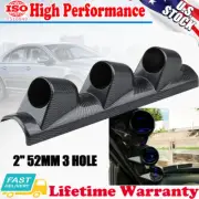 2" Car Carbon Left Auto Carbon Pod Pillar Triple 3 Hole 52mm Mount Gauge Holder