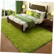 Ophanie Green Grass Area Rugs for Bedroom, 4x6 Shag Fluffy 4x6 Feet 7- Green