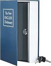 Amazon Basics Book Safe, Key Lock, Large, Blue