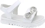 [PATRIZIA PEPE] Kids PK299 30 Flat Sandal, EU, white/silver, 12 AU