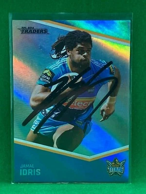 Signed Jamal Idris Gold Coast Titans Autograph on 2014 Traders Parallel NRL Card