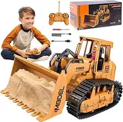 MQDMINI 1/22 Construction Excavator Toy - Remote Control Rechargable Hydraulic Car for 6 7 8 9 Year Old Boys Girls, Educational Toys Birthday Gifts for Kids 3 4 5 Years Old