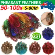 BULK 50/100pcs Natural Pheasant Feathers 5cm-8cm DIY Craft Millinery Smudge Fan