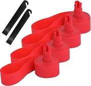 QitinDasen 4Pcs Premium PVC Bike Tire Rim Tape, 700C Bicycle Inner Tube Protection Pad, Mountain Bike Tire Liner, Anti Puncture Wheel Rim Tape, Cycling Equipment with 2 Pcs Bike Tire Lever (Red)