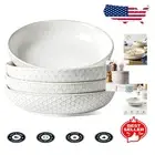 42 oz Ceramic Serving Bowls Set of 4 - Elegant Arctic White Pasta & Salad Dish