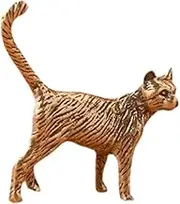 FLCPJGV Brass Persian Cat Figurine Mini Animal Sculpture Mini Long-Tailed Cat Ornament for Living Room Decor