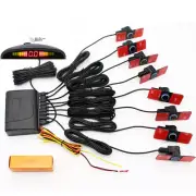 Car Parking Sensor Backup Reverse Flat Radar Detector System W/LED Display 8pcs