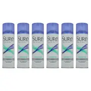 Aerosol Unscented Anti-Perspirant and Deodorant by Sure for Unisex - 6 oz Deodorant Spray - Pack of 6