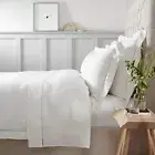 THE WHITE COMPANY LONDON Santorini King White Flat Sheet Cotton Percale $125 BN