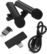 Uonlytech Creator's Wireless Microphone Kit Dual Interview Microphone Noise-canceling Portable Clip-on for Video Recording
