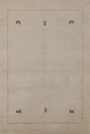 Soft and Plush Beige Gabbeh Hand-knotted Wool Rug 4x6 ft.