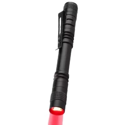 RED Mini Light Pen Micro Penlight Small LED Torch Tactical Flashlight Bright