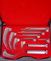 Laryngoscope Mac + Miller EMT Anesthesia Combo Set 10 Blades 2 Handle Economy
