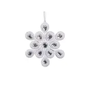 White Glitter Snowflake Tree Ornament 15cm