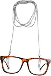 [LIGIGWASH] Stainless Steel Snake Chain Eyeglass Holder with Non Slip Ends Fashionable Glasses Strap for Men and Women for Sunglasses and Eyeglasses