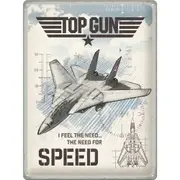 Nostalgic Art Large Sign Top Gun Jet 30x40cm