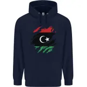 Torn Libya Flag Libyan Day Football Childrens Kids Hoodie