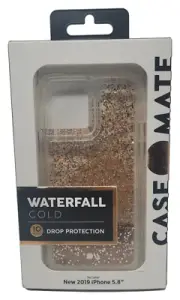 Case-Mate Case for Apple iPhone 11 Pro 5.8" 2019, Waterfall Gold Glitter