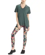 Josie Natori Women's Elements Dolman V Neck Top Green Size Medium